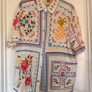 FARM Rio Tropical Cross Stitch Shirt